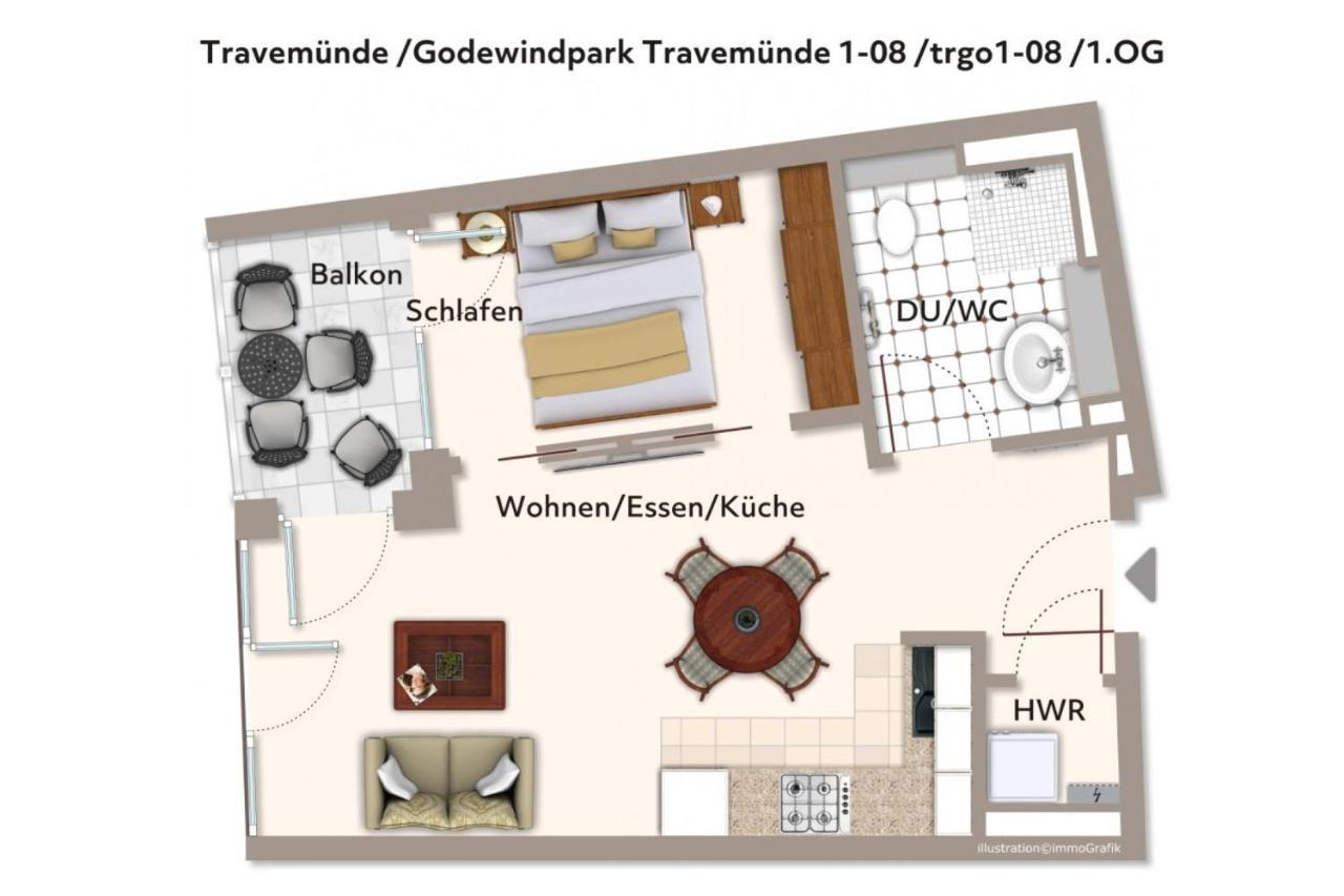 Апартаменти Godewindpark Travemuende Godewindpark Travemuende 1-08 Любек Екстер'єр фото